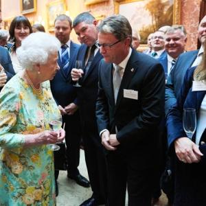 Queen Elizabeth II at the Queens Award dinner 