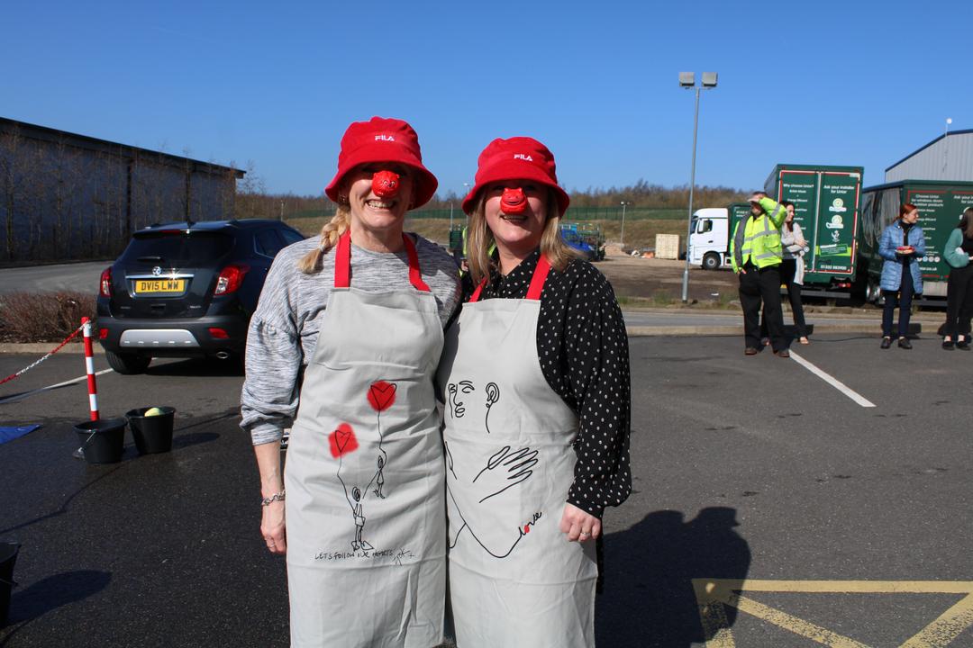 Liniar staff dressed for Red Nose Day 