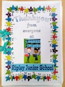 Ripley Junior School thank you book