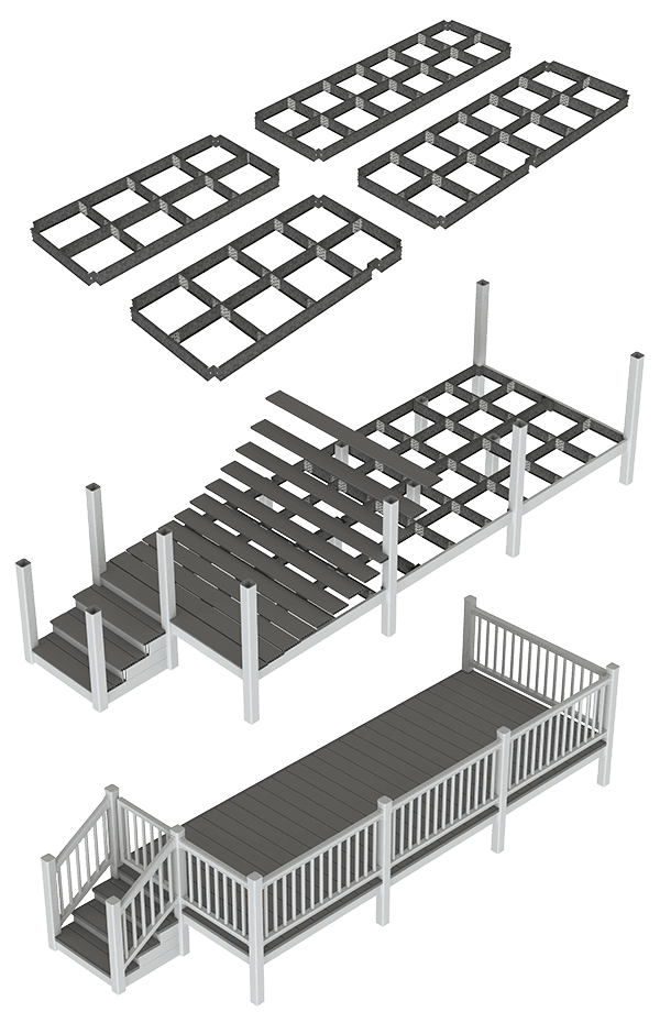 Decking kit assembly render