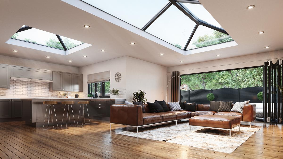 Interior home CGI with Elevate lantern roofs