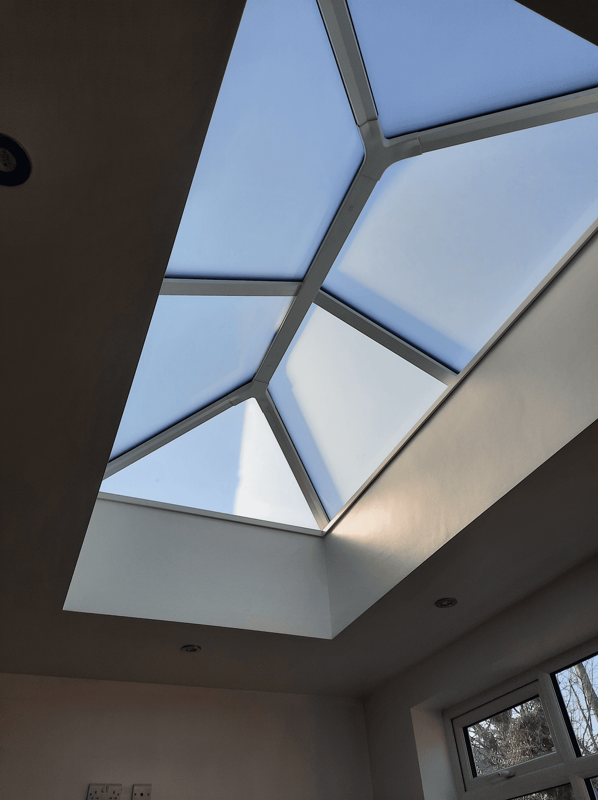 Elevate roof with frosted glass