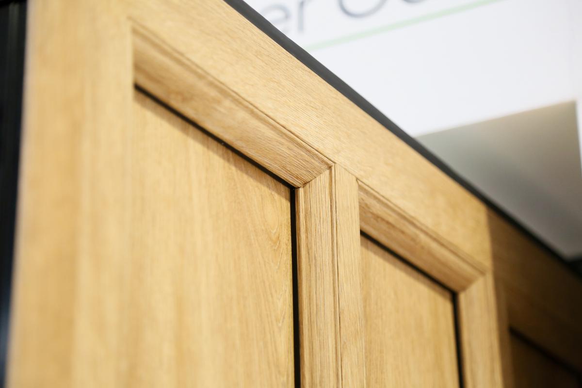 Aluminium residential door Irish oak